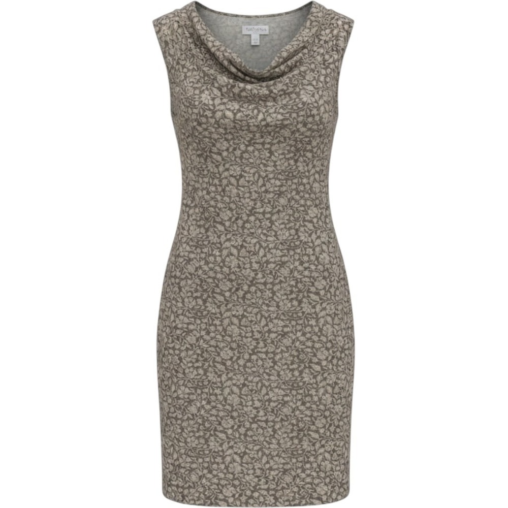 Merona Sheath Dress Womens XS Brown Floral Cowl Neck Sleeveless Casual